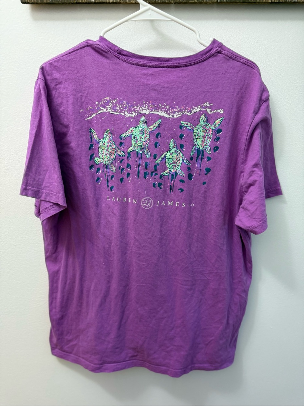 Lauren James Purple Sea Turtle Back Graphic Tee